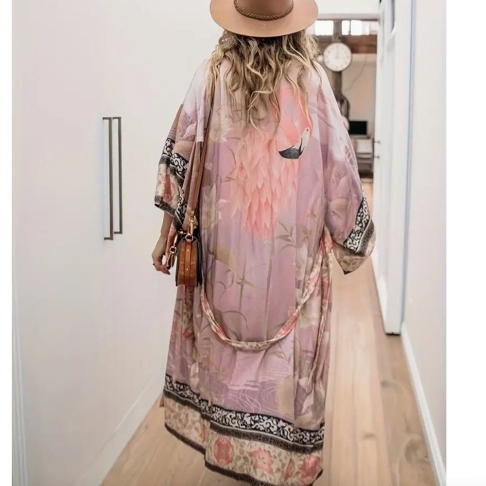 NEW! boho flamingo duster